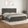 Box spring bed with dark gray velvet mattress 200x200 cm by , Beds and slatted bases - Ref: Foro24-3143044, Price: 675,14 €, ...