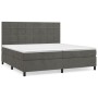 Box spring bed with dark gray velvet mattress 200x200 cm by , Beds and slatted bases - Ref: Foro24-3143044, Price: 675,14 €, ...