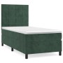 Cama box spring con colchón terciopelo verde oscuro 90x190 cm de , Camas y somieres - Ref: Foro24-3142998, Precio: 339,28 €, ...