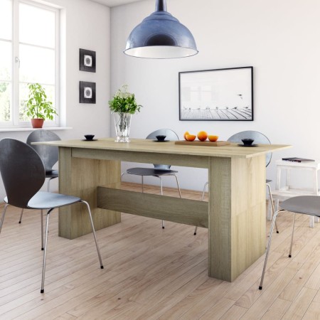 Sonoma oak engineered wood dining table 180x90x76 cm by , Kitchen and dining tables - Ref: Foro24-800471, Price: 115,82 €, Di...