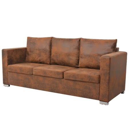 vidaXl 3-Sitzer-Sofa 191x73x82 cm Kunstveloursleder von vidaXL, Sofas - Ref: Foro24-244703, Preis: 464,65 €, Rabatt: %