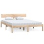 Estructura de cama de madera maciza de pino gris 160x200 cm de , Camas y somieres - Ref: Foro24-810157, Precio: 99,95 €, Desc...