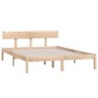 Estructura de cama de madera maciza de pino gris 160x200 cm de , Camas y somieres - Ref: Foro24-810157, Precio: 99,95 €, Desc...