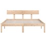 Estructura de cama de madera maciza de pino gris 160x200 cm de , Camas y somieres - Ref: Foro24-810157, Precio: 99,95 €, Desc...