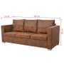 vidaXL 3-Seater Sofa 191x73x82 cm Artificial Suede Leather by vidaXL, Sofas - Ref: Foro24-244703, Price: 464,65 €, Discount: %