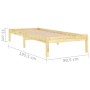 Solid wood bed frame 75x190 cm by , Beds and slatted bases - Ref: Foro24-809977, Price: 55,33 €, Discount: %