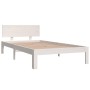 Solid white pine wood bed frame 100x200 cm by , Beds and slatted bases - Ref: Foro24-810486, Price: 109,99 €, Discount: %