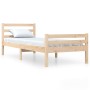 Solid wood bed frame 75x190 cm by , Beds and slatted bases - Ref: Foro24-814779, Price: 83,37 €, Discount: %