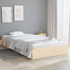 Solid wood bed frame 100x200 cm by , Beds and slatted bases - Ref: Foro24-820052, Price: 105,80 €, Discount: %