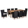 9-piece garden dining set made of black and brown synthetic rattan by vidaXL, Garden sets - Ref: Foro24-44102, Price: 618,79 ...