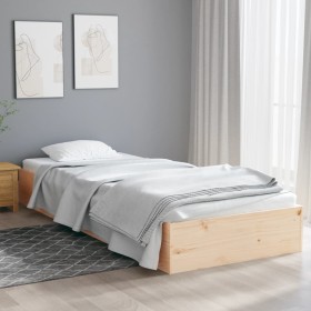 Solid wood bed frame 90x190 cm by , Beds and slatted bases - Ref: Foro24-820067, Price: 75,43 €, Discount: %