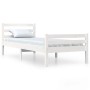 Estructura de cama madera maciza blanco 75x190 cm de , Camas y somieres - Ref: Foro24-814780, Precio: 95,36 €, Descuento: %