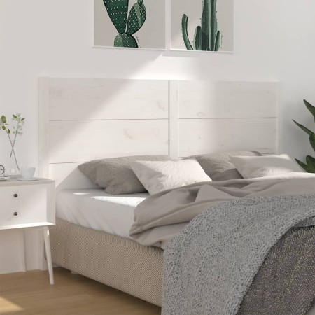 Solid white pine wood headboard 141x4x100 cm by , Headboards and footboards - Ref: Foro24-818716, Price: 97,67 €, Discount: %