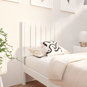 Solid white pine wood bed headboard 80.5x4x100 cm by , Headboards and footboards - Ref: Foro24-818846, Price: 55,85 €, Discou...