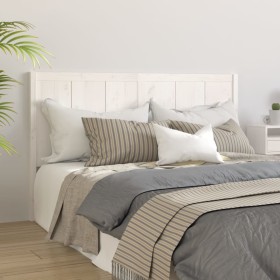 Solid white pine wood bed headboard 140.5x4x100 cm by , Headboards and footboards - Ref: Foro24-818086, Price: 86,99 €, Disco...