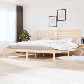 Estructura de cama madera maciza de pino 180x200 cm de , Camas y somieres - Ref: Foro24-3101038, Precio: 145,37 €, Descuento: %