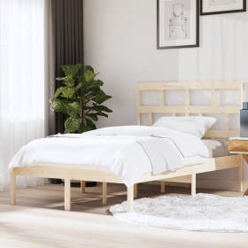 Solid pine wood bed frame 140x200 cm by , Beds and slatted bases - Ref: Foro24-3101218, Price: 121,36 €, Discount: %