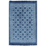 Alfombra de algodón Kilim 120x180 cm estampado azul de vidaXL, Alfombras - Ref: Foro24-246561, Precio: 28,07 €, Descuento: %