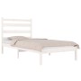 Estructura de cama madera maciza de pino blanco 75x190 cm de , Camas y somieres - Ref: Foro24-3103609, Precio: 87,34 €, Descu...