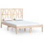 Solid pine wood bed frame 140x190 cm by , Beds and slatted bases - Ref: Foro24-3103978, Price: 115,99 €, Discount: %