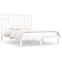 Estructura de cama doble pequeña madera maciza blanca 120x190cm de , Camas y somieres - Ref: Foro24-3104514, Precio: 119,98 €...