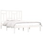 Estructura de cama doble pequeña madera maciza blanca 120x190cm de , Camas y somieres - Ref: Foro24-3104514, Precio: 119,98 €...