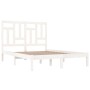 Estructura de cama doble pequeña madera maciza blanca 120x190cm de , Camas y somieres - Ref: Foro24-3104514, Precio: 119,98 €...