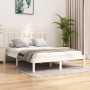 Estructura de cama doble pequeña madera maciza blanca 120x190cm de , Camas y somieres - Ref: Foro24-3105221, Precio: 120,96 €...