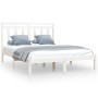 Estructura de cama doble pequeña madera maciza blanca 120x190cm de , Camas y somieres - Ref: Foro24-3105221, Precio: 120,96 €...