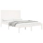 Solid white pine wood bed frame 140x190 cm by , Beds and slatted bases - Ref: Foro24-3105711, Price: 173,59 €, Discount: %