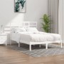 Estructura de cama doble pequeña madera maciza blanca 120x190cm de , Camas y somieres - Ref: Foro24-3105766, Precio: 119,28 €...