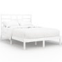 Estructura de cama doble pequeña madera maciza blanca 120x190cm de , Camas y somieres - Ref: Foro24-3105766, Precio: 119,28 €...