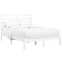 Estructura de cama doble pequeña madera maciza blanca 120x190cm de , Camas y somieres - Ref: Foro24-3105766, Precio: 119,28 €...