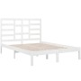 Estructura de cama doble pequeña madera maciza blanca 120x190cm de , Camas y somieres - Ref: Foro24-3105766, Precio: 119,28 €...