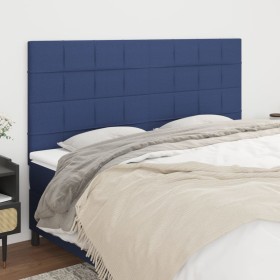 Cabeceros 4 unidades de tela azul 80x5x78/88 cm de , Cabeceros y pies de cama - Ref: Foro24-3116344, Precio: 115,00 €, Descue...