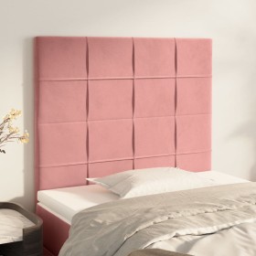 Headboards 2 units of pink velvet 80x5x78/88 cm by , Headboards and footboards - Ref: Foro24-3116367, Price: 61,99 €, Discoun...