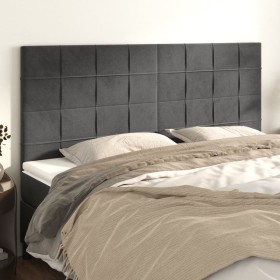 Headboards 4 units of dark gray velvet 100x5x78/88 cm by , Headboards and footboards - Ref: Foro24-3116399, Price: 126,98 €, ...