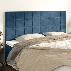 Cabeceros 4 unidades de terciopelo azul oscuro 80x5x78/88 cm de , Cabeceros y pies de cama - Ref: Foro24-3116390, Precio: 112...