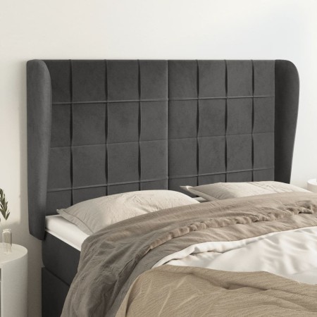 Headboard with dark gray velvet ears 147x23x118/128 cm by , Headboards and footboards - Ref: Foro24-3118005, Price: 122,28 €,...