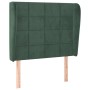 Headboard with dark green velvet ears 93x23x118/128 cm by , Headboards and footboards - Ref: Foro24-3117995, Price: 75,66 €, ...