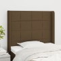 Headboard with dark brown fabric ears 103x16x118/128 cm by , Headboards and footboards - Ref: Foro24-3119573, Price: 76,99 €,...