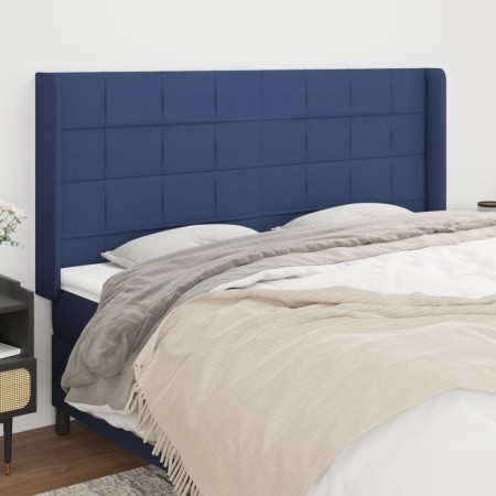 Headboard with blue fabric ears 163x16x118/128 cm by , Headboards and footboards - Ref: Foro24-3119592, Price: 122,99 €, Disc...