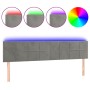 Light gray velvet headboard with LED 160x5x78/88 cm by , Headboards and footboards - Ref: Foro24-3121666, Price: 67,13 €, Dis...