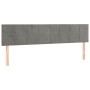 Light gray velvet headboard with LED 160x5x78/88 cm by , Headboards and footboards - Ref: Foro24-3121666, Price: 67,13 €, Dis...