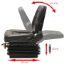 Asiento de tractor con suspensión respaldo ajustable negro de vidaXL, Accesorios y piezas para tractores - Ref: Foro24-142319...