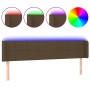 Dark brown fabric headboard with LED 203x16x78/88 cm by , Headboards and footboards - Ref: Foro24-3123261, Price: 83,01 €, Di...