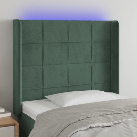 Dark green velvet LED headboard 93x16x118/128 cm by , Headboards and footboards - Ref: Foro24-3124087, Price: 79,99 €, Discou...