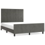 Dark gray velvet bed frame with headboard 140x200 cm by , Beds and slatted bases - Ref: Foro24-3125758, Price: 218,68 €, Disc...