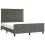 Dark gray velvet bed frame with headboard 140x200 cm by , Beds and slatted bases - Ref: Foro24-3125758, Price: 218,68 €, Disc...