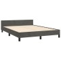 Dark gray velvet bed frame with headboard 140x200 cm by , Beds and slatted bases - Ref: Foro24-3125758, Price: 218,68 €, Disc...